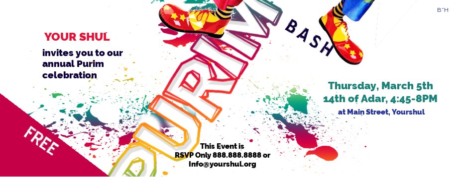 Colorful Purim Web Banner