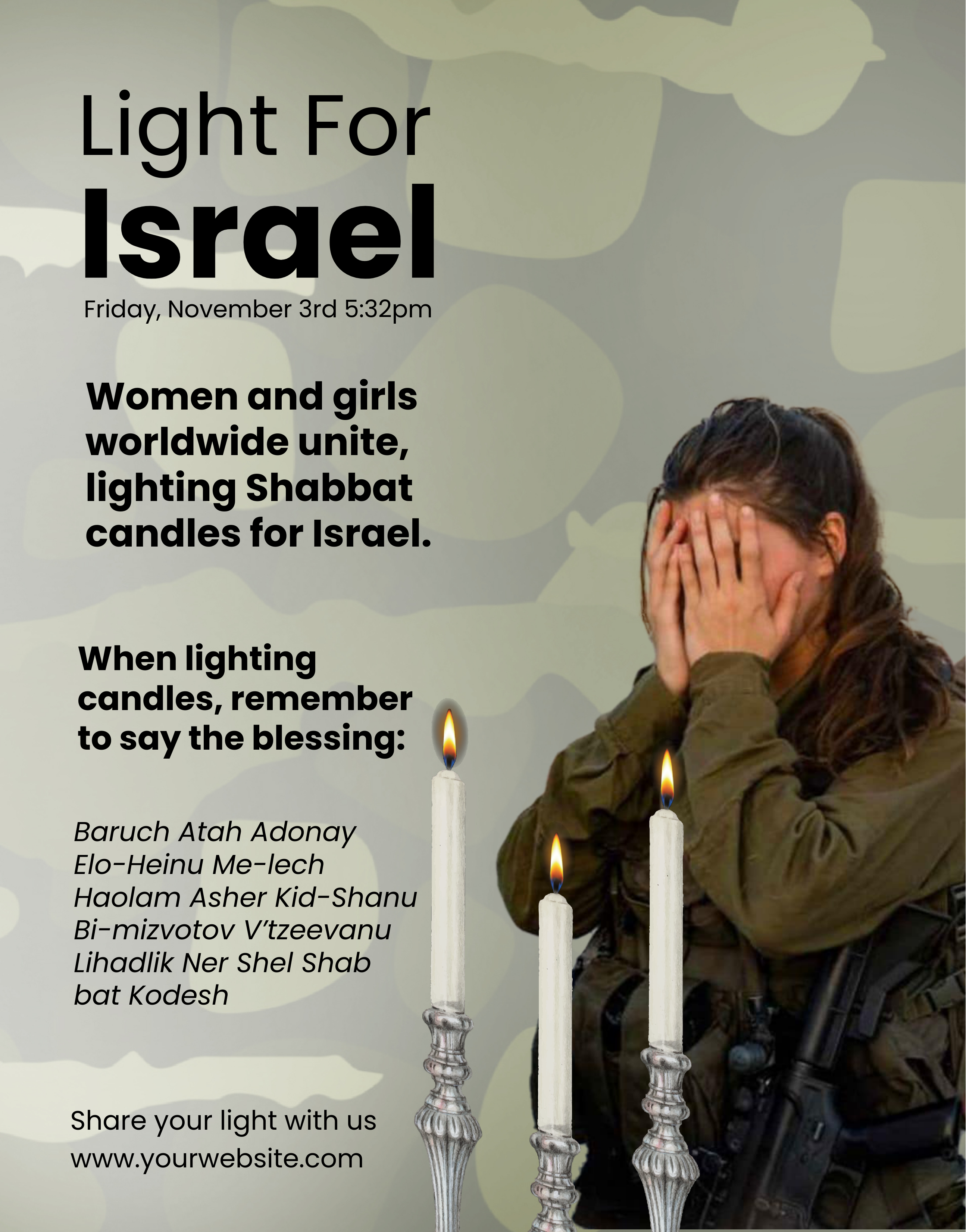 Candle Lighting for Israel Flyer