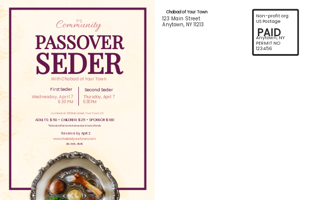Passover Seder 6 Postcard Back