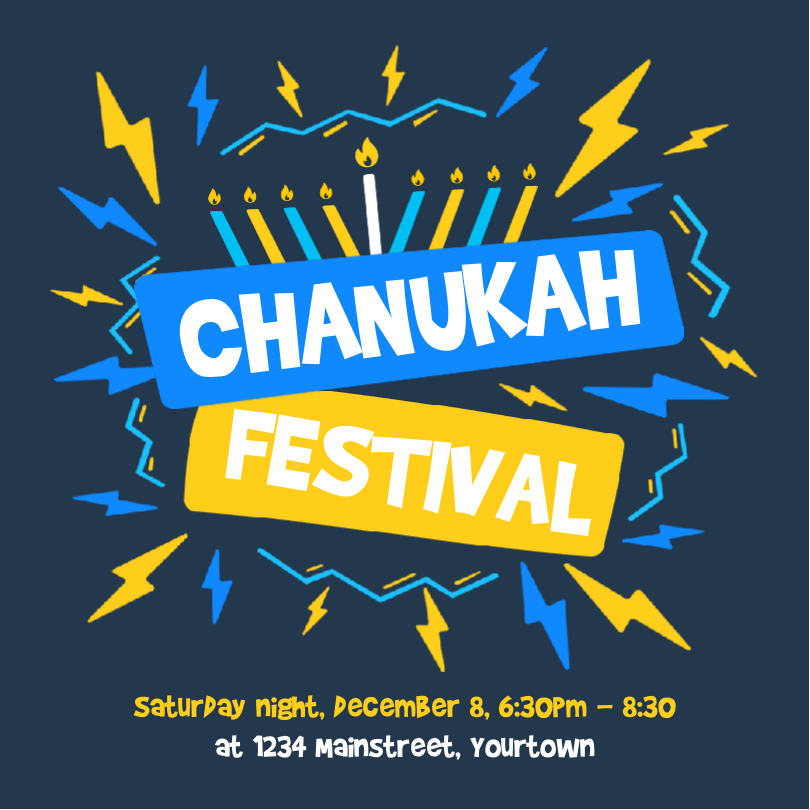 Chanukah Festival Blue Social Media
