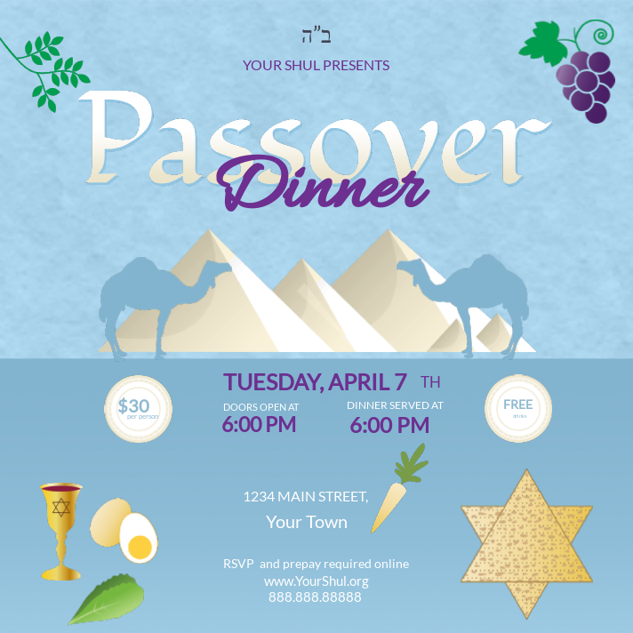 Vector Passover Seder Social Media