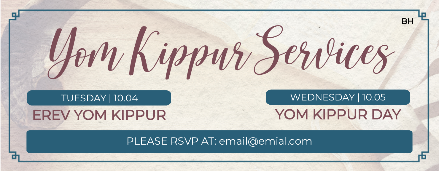 Yom Kippur Schedule 2 Web Banner