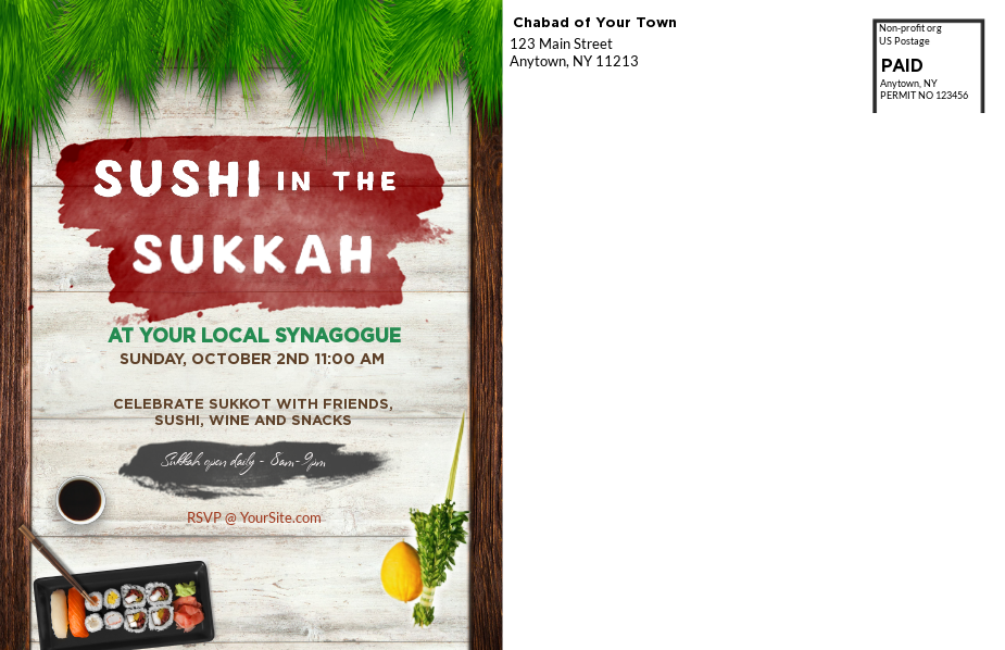 Sushi in the Sukkah Postcard Back