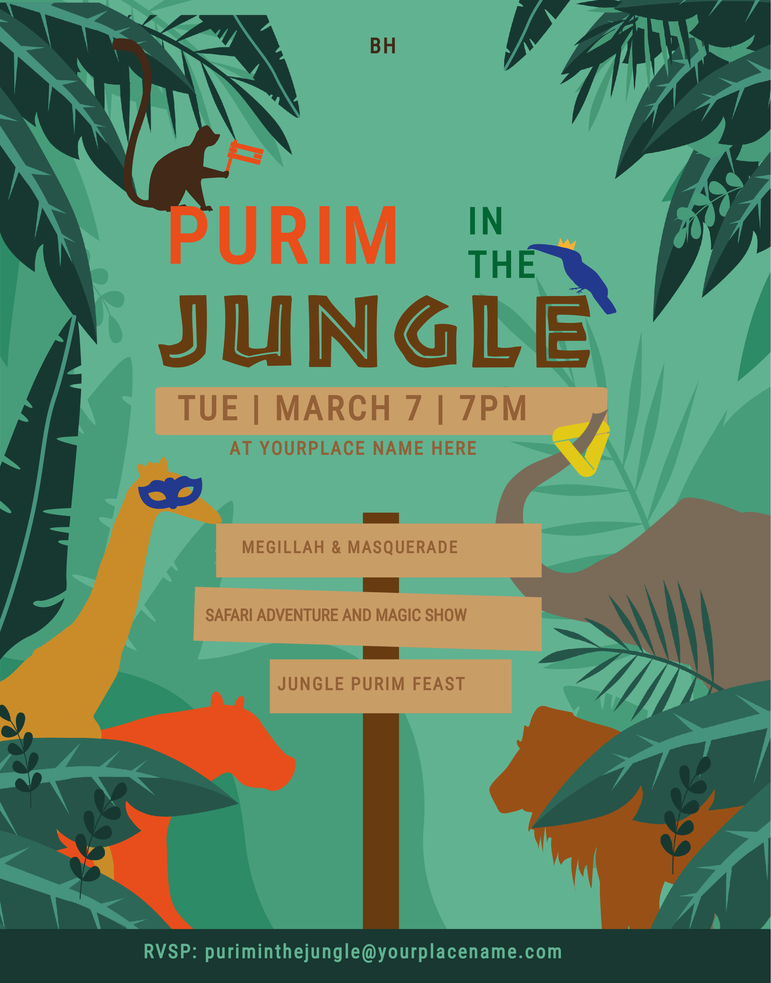 Purim in the jungle flyer