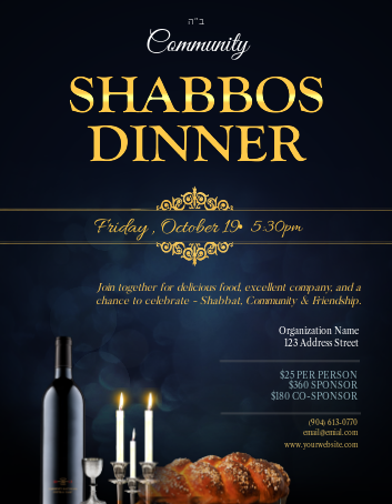 Shabbos dinner flyer