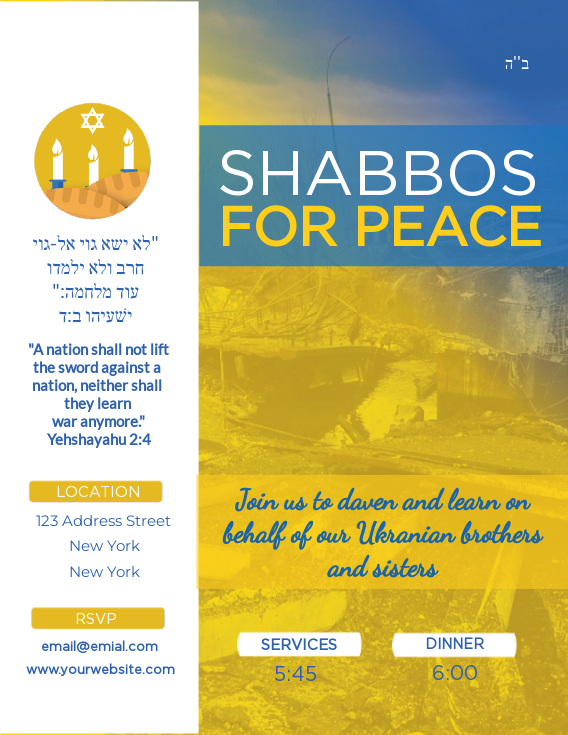 Shabbos for Peace Flyer V4