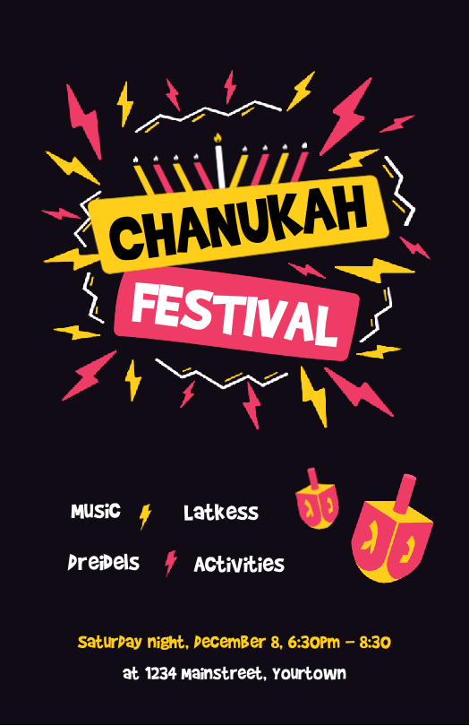 Chanukah Festival Postcard Front