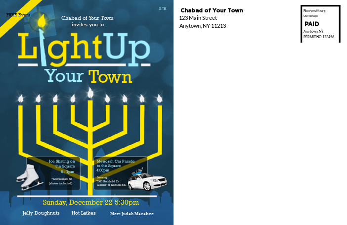 Light Up Your Town Postcard Back