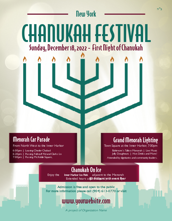 Chanukah Festivals Green Menorah
