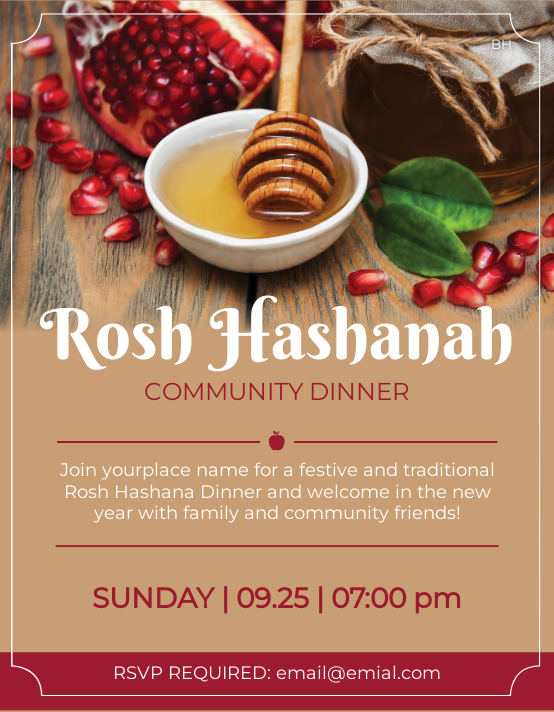Rosh Hashanah Dinner 2 Flyer